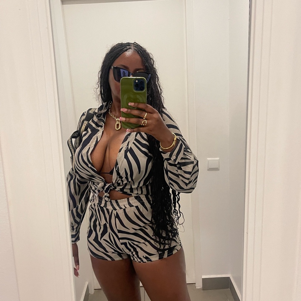 Zebra print two piece set